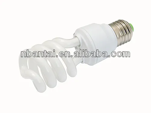 9w/11w/13w/15w half spiral CFL lamp compact fluorescent lamp