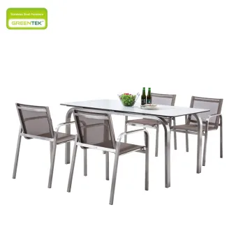 HPL Table Top Teslin Chair Dining Table Set