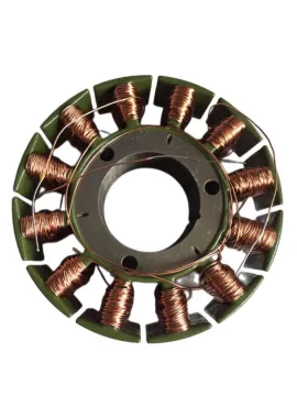Motor stator laminated core with winding