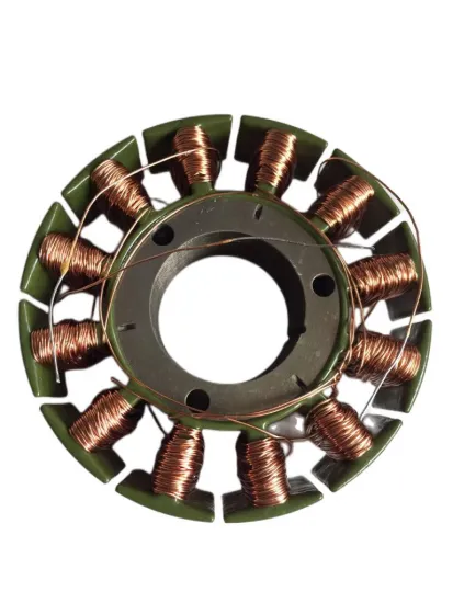 Motor stator laminated core with winding