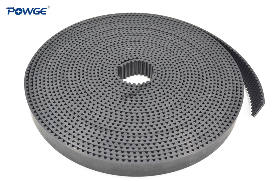 POWGE Arc Tooth PU Black HTD 5M Open Synchronous Belt Width 10/15/20/25/30/50mm Polyurethane Steel 5M-25 HTD5M Timing Belt Wheel