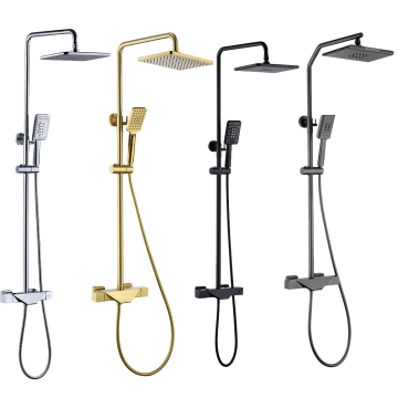 Matte Black Wall Mount Bathroom Shower and Bathtub Faucet with Handheld Shower