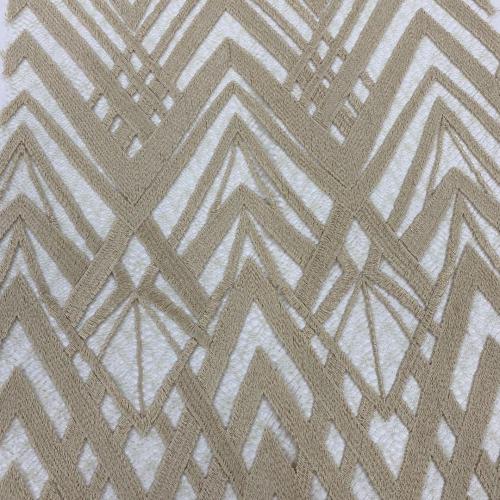 Two-Dimensional Space Pattern Beige Embroidery Fabric