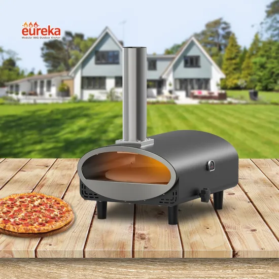 12-Inch Stainless Steel Gas & Pellet Wood Cooker Small Mini Pizza Oven for Home Use