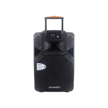 15 Inch DJ Active Powered Portable Trolley Audio PA Bluetooth Speaker with Subwoofer