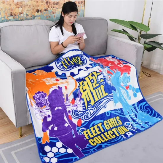 Printed colorful custom cartoon children coral fleece warm soft baby fleece blanket throw