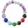 Pulsera elástica de Chakra de piedras preciosas genuinas naturales, cuentas de 6 mm, espaciadores de plata esterlina, hombres / mujeres, tamaños pequeños, medianos y grandes