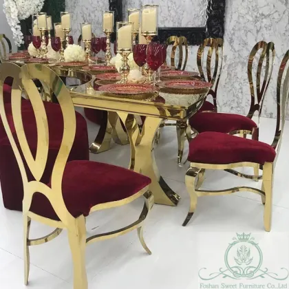 Luxury S-Shaped Banquet Dining Table for Wedding Events