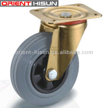 Grey Rubber Swivel Plate Industrial 3 Inch Caster Wheel
