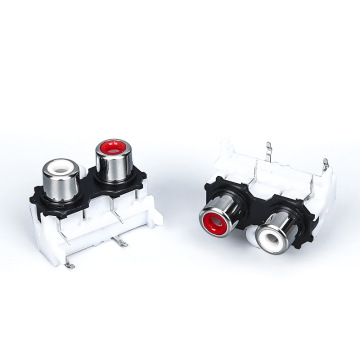 2 Hole RCA Socket AV2-14 RCA Jack Connector Audio Socket Female Connector