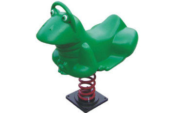 Kids play outdoor spring ride hose