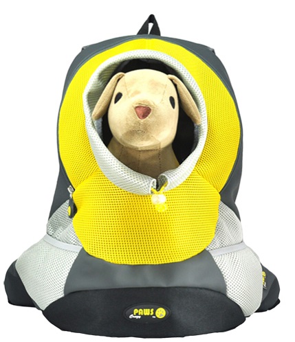 Mochila XLarge amarilla de PVC y malla para mascotas