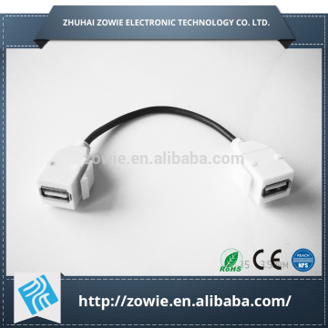 USB short cable female keystone jack