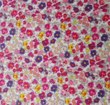 Flowers Printed Deign Cotton Velvet Fabric Cloth