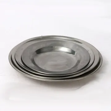 Stainless Steel Stainless Tray Stainless Steel Dinner Plate Dishes Silver Food Serving Tray