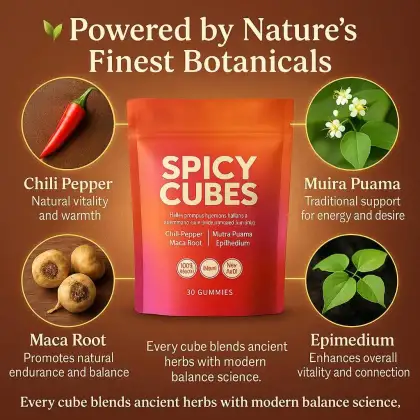 OEM 30 Spicy Cubes Gummies Spicy Gummies with Chili Pepper for Energy, Mood & Vitality for Adults
