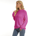 Damen lässige Herbst Waffelstrickpullover