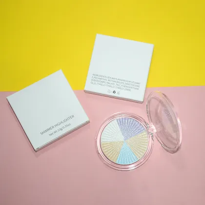 Customizable Natural Shimmer Highlight Palette with Eyeshadows, Brightening Highlighters, and Contouring Shades