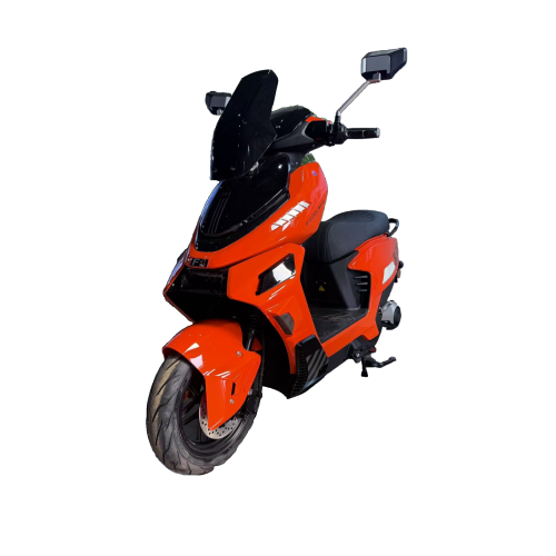 Sporty Orange Electric Scooter with Modern Black Accents