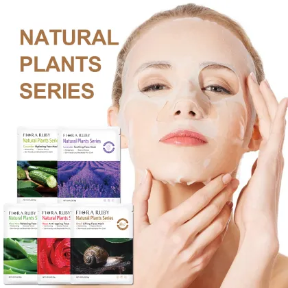 Korean Collagen Vegan Facial Mask - Natural Organic Moisturizing Whitening Lavender Skincare