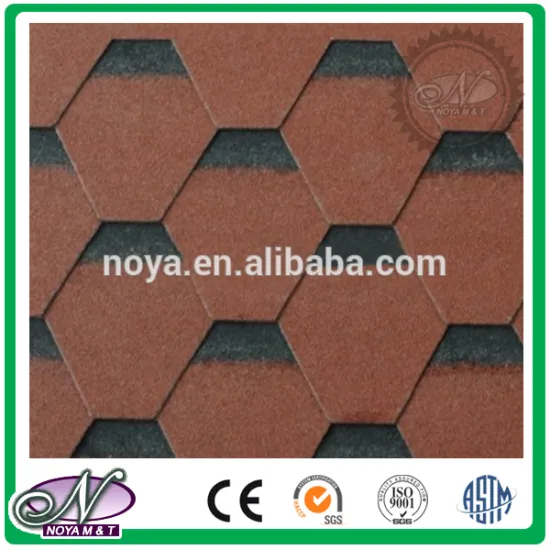 20 Year warranty professional manufactures coloured glaze 3 tab asphalt shingles china with low price