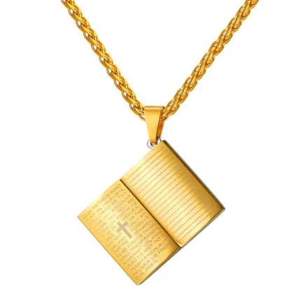 Fashionable Stainless Steel Custom Engraved Christian Jesus Necklace for Men