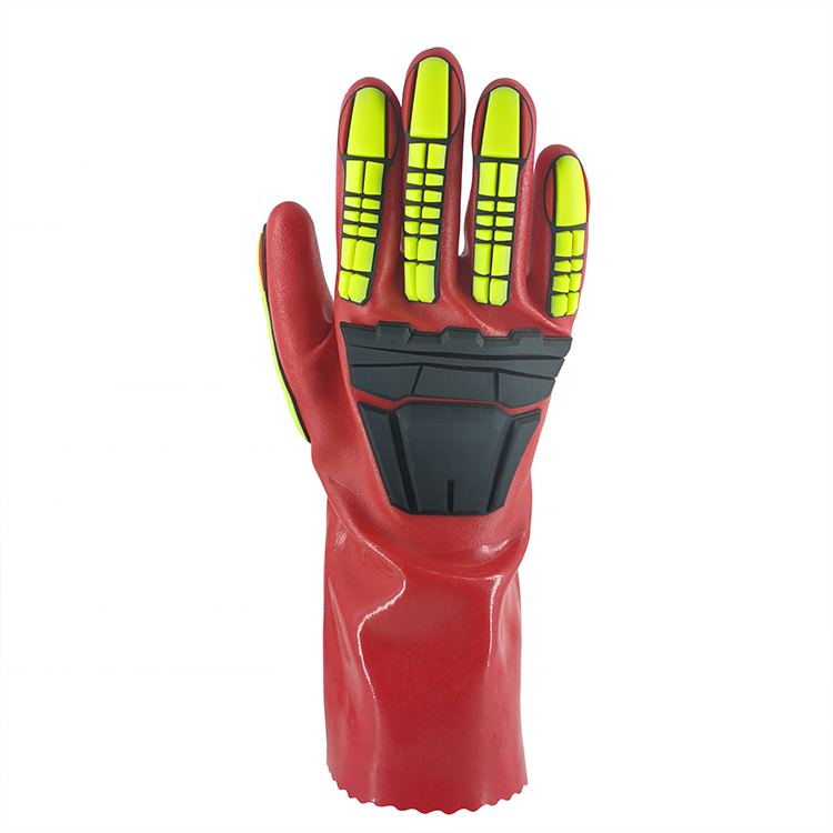 TPR en PVF largo PVC anti impacto Trabajo laboral industrial Guantes químicos industriales