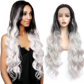 X-TRESS Long Body Wave Beautiful Ombre Colored Synthetic Hair Wigs For Women Party Middle Part Lace Natural Hair Wigs Fiber Wigs