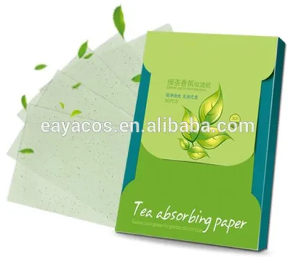 Facial blotting film with green tea fragrance