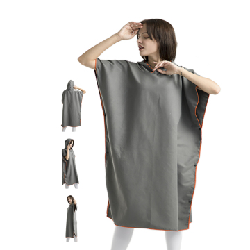 Microfiber Surf Poncho: Dry Change Robe with Soft Warm Hooded Towel for Adults