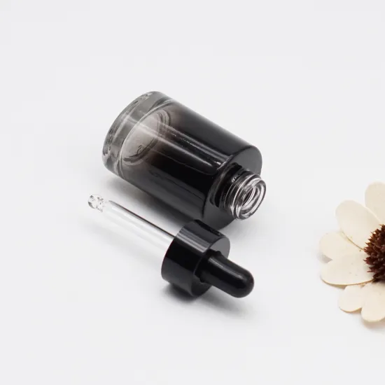 Cylinder Black Transparent Gradient Essential Oil Bottle