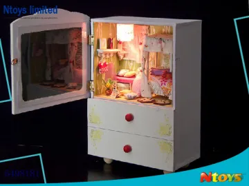 6498181 NOBLE MINI HOUSE DIY WOODEN CRAFT DECORATION W/LIGHT W/O 2*AA BATTERIES
