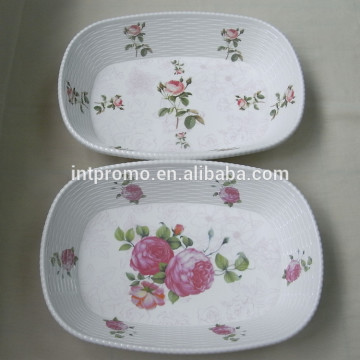 Round Rectangular Melamine Deep Dish Dinner Plates