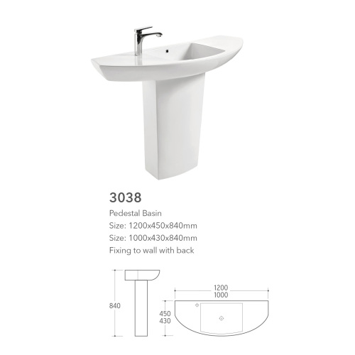 grohe big size standing ceramic wash basin 55