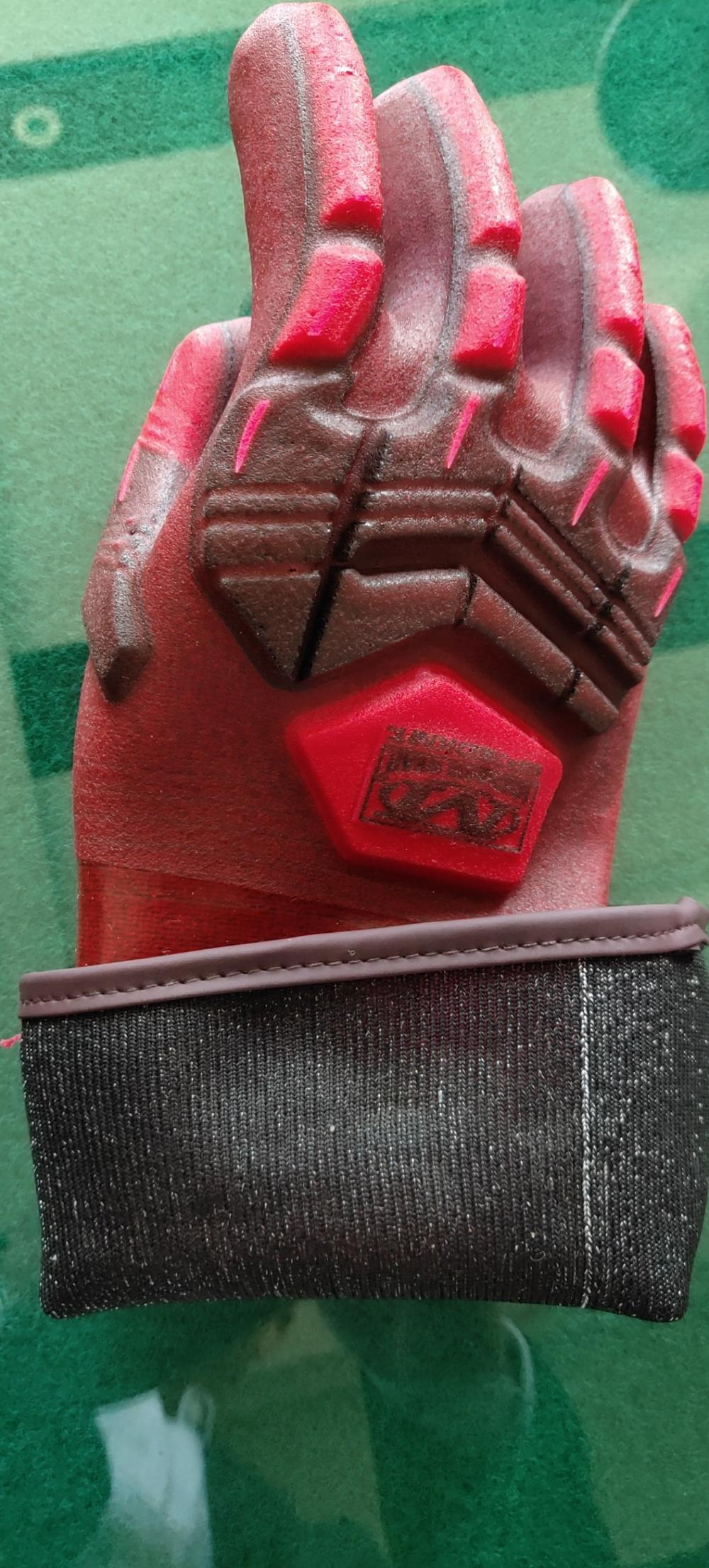 Red PVC Coated Glove TPR with Full Back of Hand Impact Guard