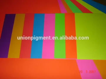 Fluorescent magenta pigment for ink plastics coatings etc