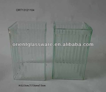 square ribbed clear glass shade,glass chimney