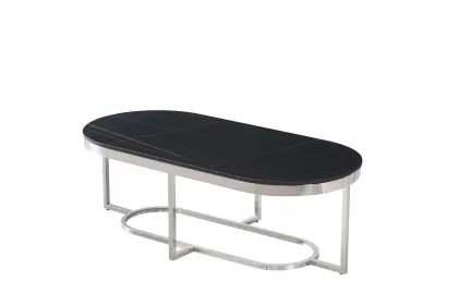 Luxury Ceramics Coffee Table with Stainless Steel Base