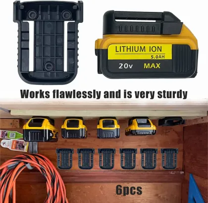 Multifunctional Battery Rack for Dewalt 18-20V and Black & Decker Batteries - Wall Mounts Holder