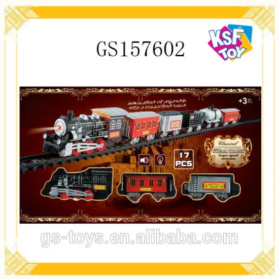 Battery Power Railway Train Slot Train With Music And Light Functions