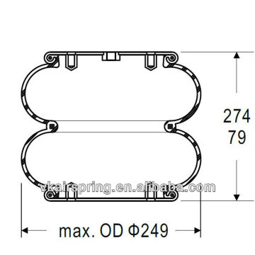 GRANNING 1371 natural rubber air bag suspension spring/ 2B9-200 air ride suspension system spare parts double convoluted