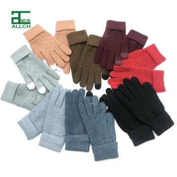 ALLCH Custom Wholesale Acrylic Jacquard Winter Touch Screen Gloves