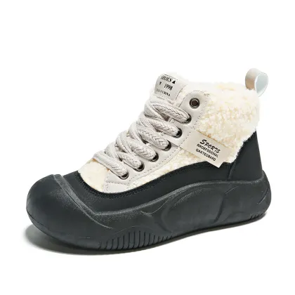 2023 Women's High Top Plush Thick Soled Breathable Winter Walking Shoes