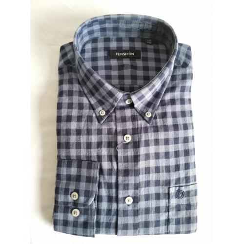 الرجال غير الرسميين y/d flannel button لأسفل قميص الأكمام