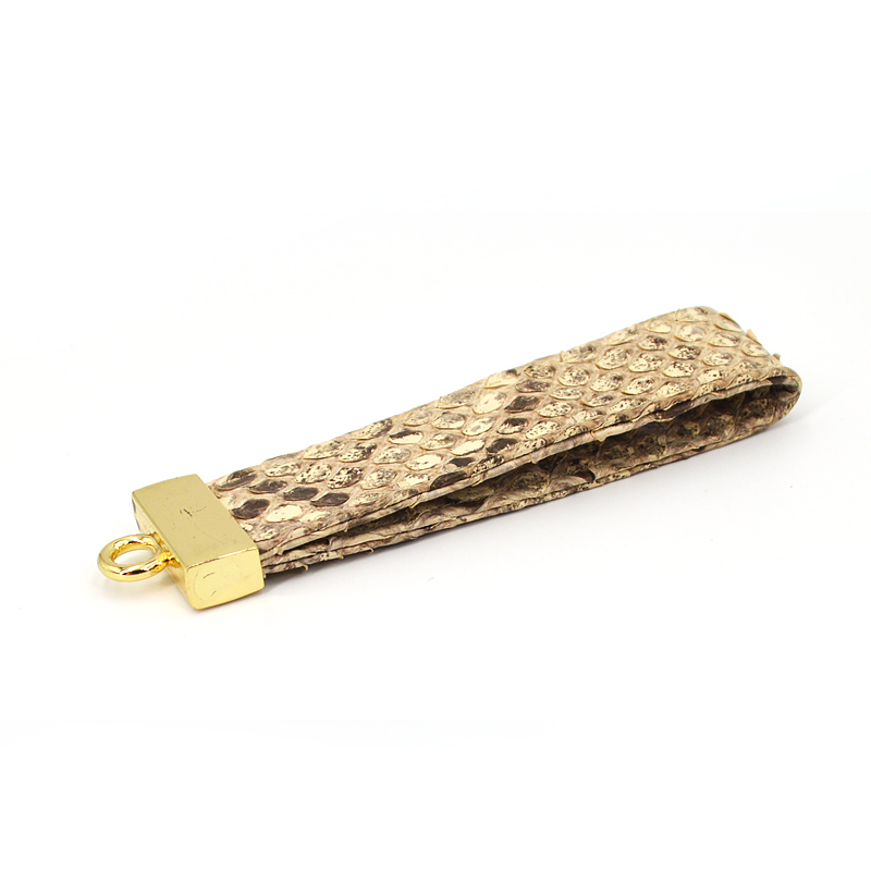 Custom Logo Promotional Metal Python Leather Key Chain