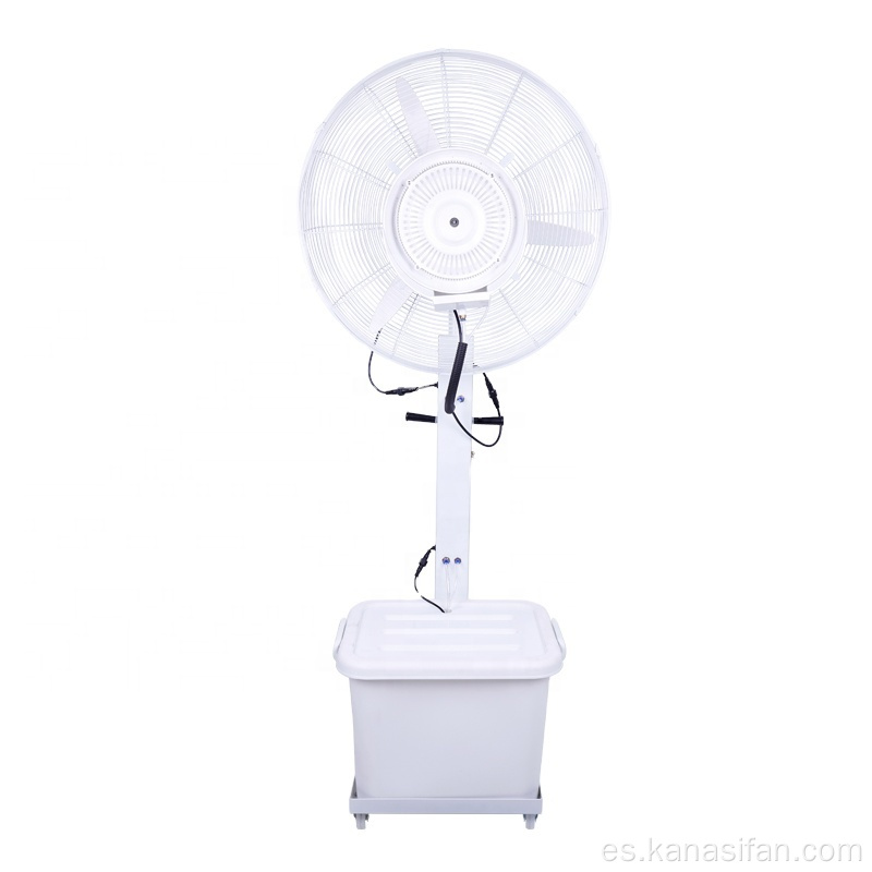 Ventilador de niebla de suelo con pedestal de metal de 3 aspas