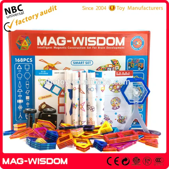 made in china mag-wisdom 168pcs magnetic building construction tiles for children