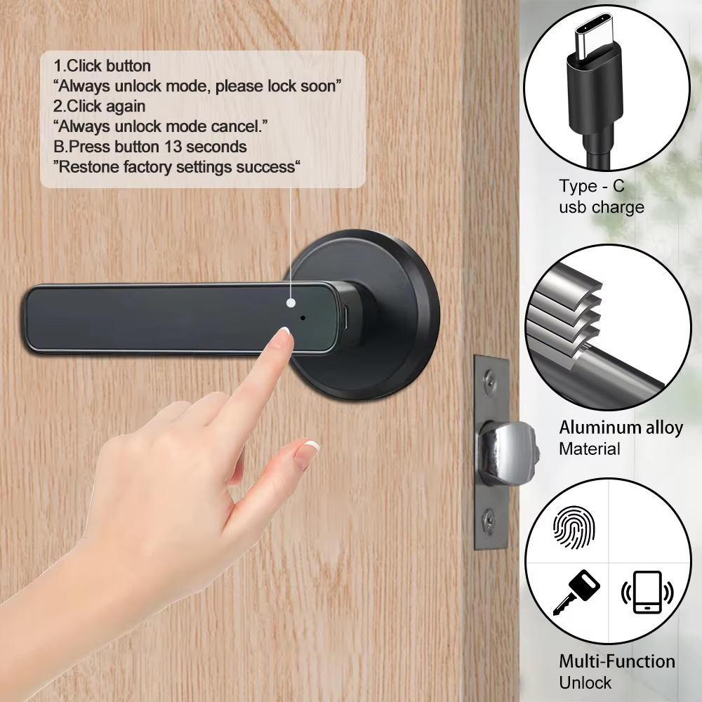 8 password handle lock
