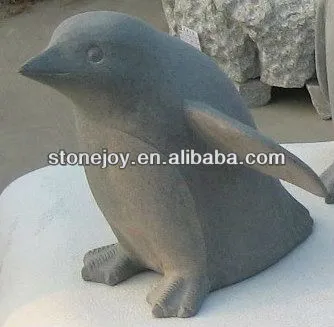 Stone Penguin Carving, Granite penguin statue