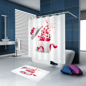 Different size digital printing brick wall design shower curtain